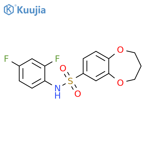 N-(2,4-difluorophenyl)-3,4-dihydro-2H-1,5-benzodioxepine-7-sulfonamide structure