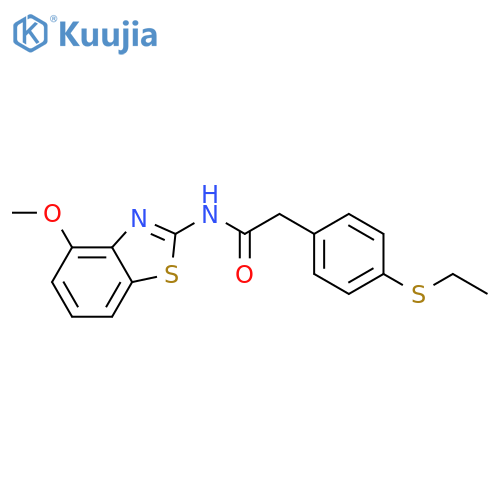 2-4-(ethylsulfanyl)phenyl-N-(4-methoxy-1,3-benzothiazol-2-yl)acetamide structure