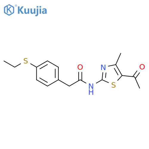 N-(5-acetyl-4-methyl-1,3-thiazol-2-yl)-2-4-(ethylsulfanyl)phenylacetamide structure