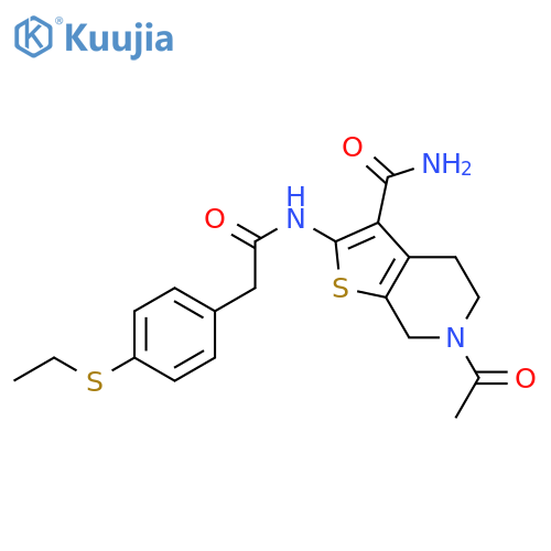 6-acetyl-2-{2-4-(ethylsulfanyl)phenylacetamido}-4H,5H,6H,7H-thieno2,3-cpyridine-3-carboxamide structure