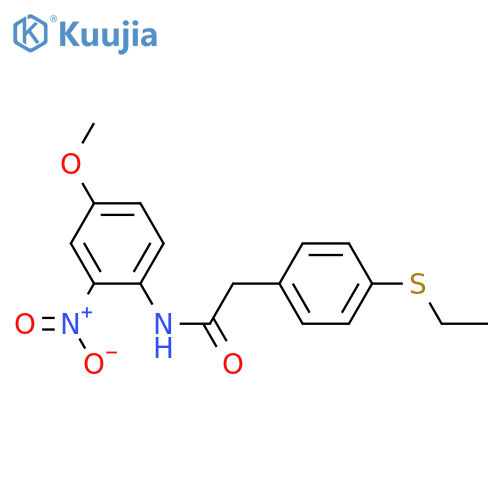 2-4-(ethylsulfanyl)phenyl-N-(4-methoxy-2-nitrophenyl)acetamide structure