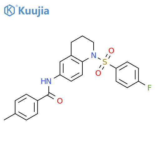 N-1-(4-fluorobenzenesulfonyl)-1,2,3,4-tetrahydroquinolin-6-yl-4-methylbenzamide structure