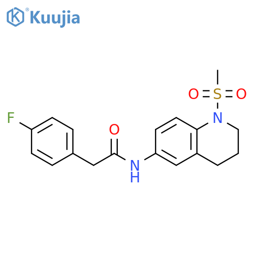 2-(4-fluorophenyl)-N-(1-methanesulfonyl-1,2,3,4-tetrahydroquinolin-6-yl)acetamide structure