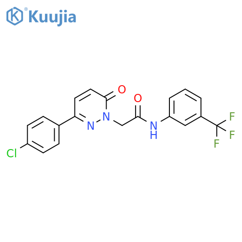 2-3-(4-chlorophenyl)-6-oxo-1,6-dihydropyridazin-1-yl-N-3-(trifluoromethyl)phenylacetamide structure