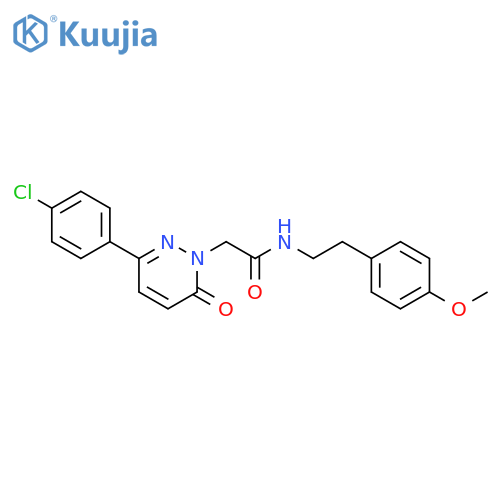 2-3-(4-chlorophenyl)-6-oxo-1,6-dihydropyridazin-1-yl-N-2-(4-methoxyphenyl)ethylacetamide structure