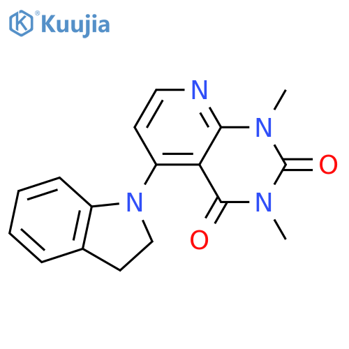 5-(2,3-dihydro-1H-indol-1-yl)-1,3-dimethyl-1H,2H,3H,4H-pyrido2,3-dpyrimidine-2,4-dione structure