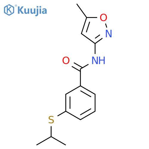 N-(5-methyl-1,2-oxazol-3-yl)-3-(propan-2-ylsulfanyl)benzamide structure