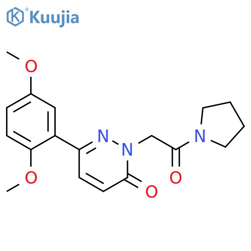 6-(2,5-dimethoxyphenyl)-2-2-oxo-2-(pyrrolidin-1-yl)ethyl-2,3-dihydropyridazin-3-one structure