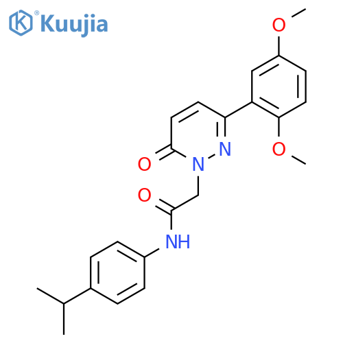2-3-(2,5-dimethoxyphenyl)-6-oxo-1,6-dihydropyridazin-1-yl-N-4-(propan-2-yl)phenylacetamide structure