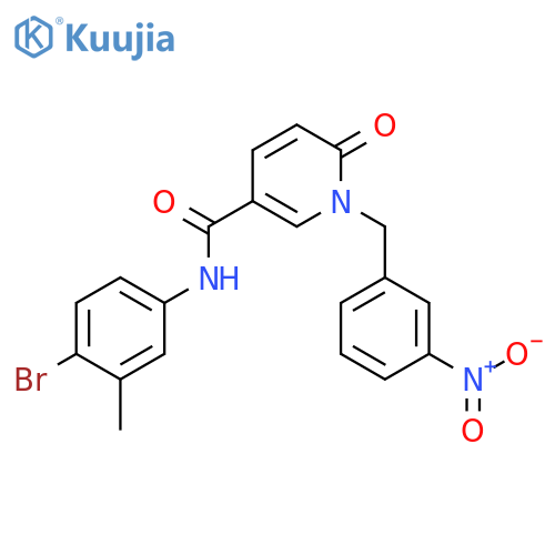 N-(4-bromo-3-methylphenyl)-1-(3-nitrophenyl)methyl-6-oxo-1,6-dihydropyridine-3-carboxamide structure