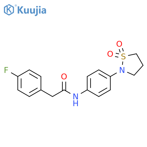 N-4-(1,1-dioxo-1lambda6,2-thiazolidin-2-yl)phenyl-2-(4-fluorophenyl)acetamide structure