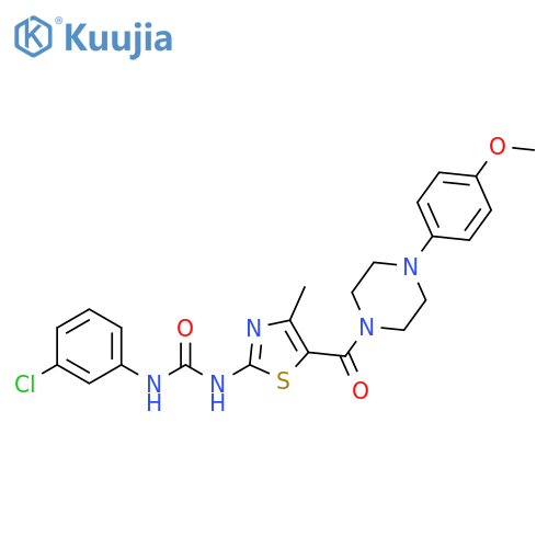 1-(3-chlorophenyl)-3-{5-4-(4-methoxyphenyl)piperazine-1-carbonyl-4-methyl-1,3-thiazol-2-yl}urea structure