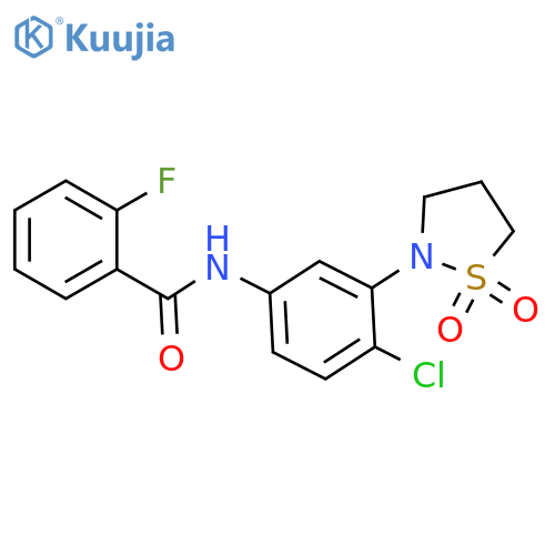N-4-chloro-3-(1,1-dioxo-1lambda6,2-thiazolidin-2-yl)phenyl-2-fluorobenzamide structure