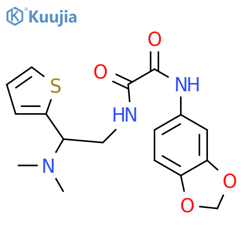 N'-(2H-1,3-benzodioxol-5-yl)-N-2-(dimethylamino)-2-(thiophen-2-yl)ethylethanediamide structure