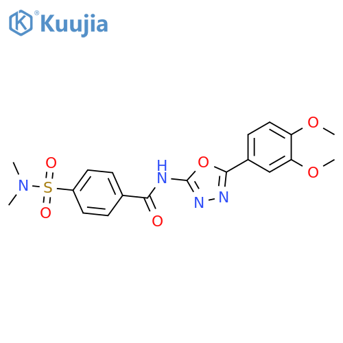 N-5-(3,4-dimethoxyphenyl)-1,3,4-oxadiazol-2-yl-4-(dimethylsulfamoyl)benzamide structure