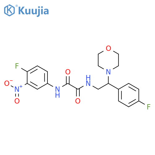 N-(4-fluoro-3-nitrophenyl)-N'-2-(4-fluorophenyl)-2-(morpholin-4-yl)ethylethanediamide structure