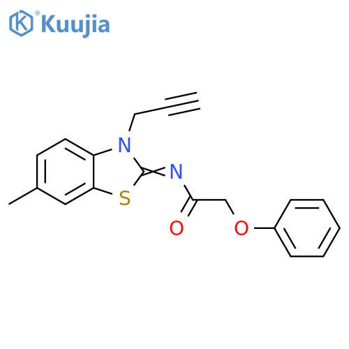N-(2Z)-6-methyl-3-(prop-2-yn-1-yl)-2,3-dihydro-1,3-benzothiazol-2-ylidene-2-phenoxyacetamide structure