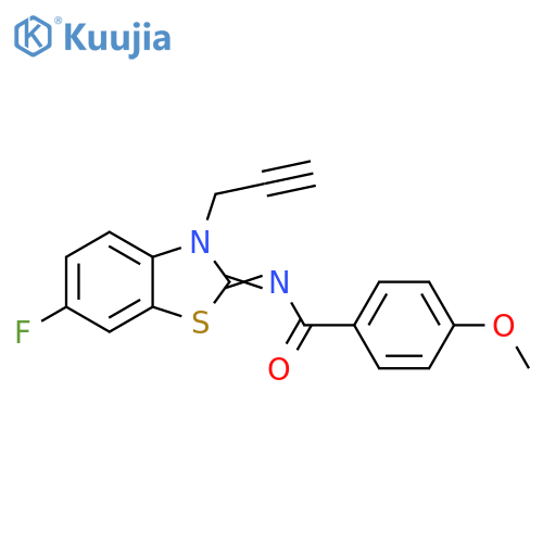 N-(2Z)-6-fluoro-3-(prop-2-yn-1-yl)-2,3-dihydro-1,3-benzothiazol-2-ylidene-4-methoxybenzamide structure
