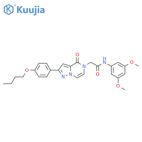 2-2-(4-butoxyphenyl)-4-oxo-4H,5H-pyrazolo1,5-apyrazin-5-yl-N-(3,5-dimethoxyphenyl)acetamide structure