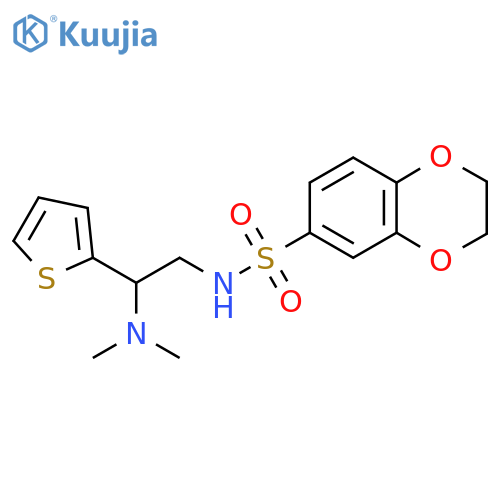 N-2-(dimethylamino)-2-(thiophen-2-yl)ethyl-2,3-dihydro-1,4-benzodioxine-6-sulfonamide structure
