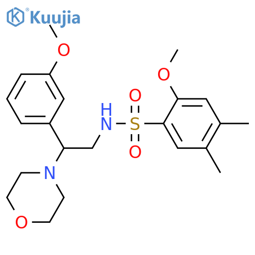 2-methoxy-N-2-(3-methoxyphenyl)-2-(morpholin-4-yl)ethyl-4,5-dimethylbenzene-1-sulfonamide structure