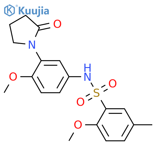 2-methoxy-N-4-methoxy-3-(2-oxopyrrolidin-1-yl)phenyl-5-methylbenzene-1-sulfonamide structure