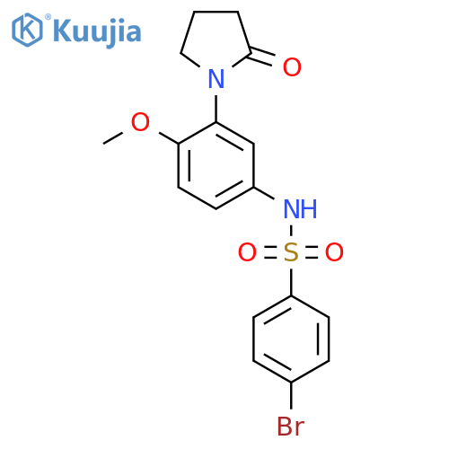 4-bromo-N-4-methoxy-3-(2-oxopyrrolidin-1-yl)phenylbenzene-1-sulfonamide structure