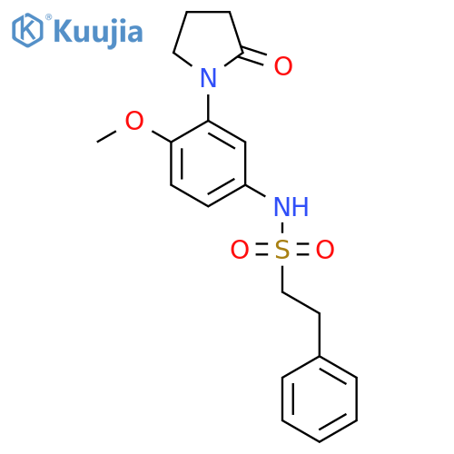 N-4-methoxy-3-(2-oxopyrrolidin-1-yl)phenyl-2-phenylethane-1-sulfonamide structure