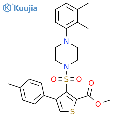 methyl 3-{4-(2,3-dimethylphenyl)piperazin-1-ylsulfonyl}-4-(4-methylphenyl)thiophene-2-carboxylate structure