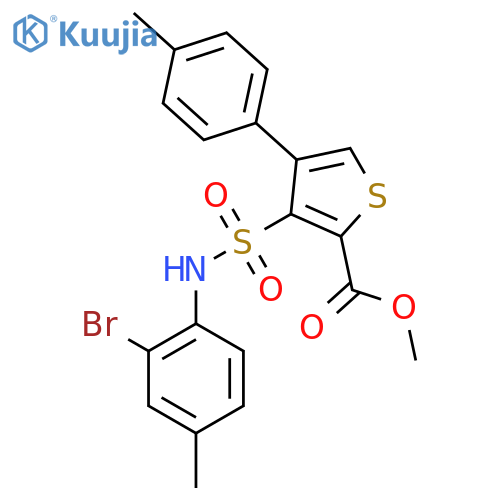 Methyl 3-[(2-bromo-4-methylphenyl)sulfamoyl]-4-(4-methylphenyl)thiophene-2-carboxylate structure