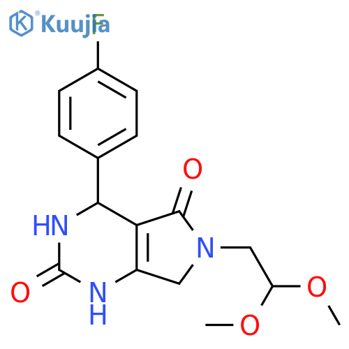 6-(2,2-dimethoxyethyl)-4-(4-fluorophenyl)-1H,2H,3H,4H,5H,6H,7H-pyrrolo3,4-dpyrimidine-2,5-dione structure