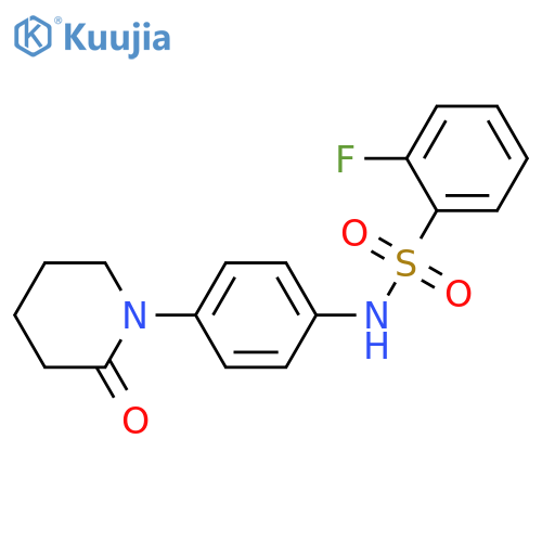 2-fluoro-N-4-(2-oxopiperidin-1-yl)phenylbenzene-1-sulfonamide structure