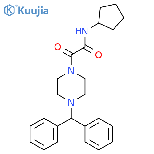 N-cyclopentyl-2-4-(diphenylmethyl)piperazin-1-yl-2-oxoacetamide structure