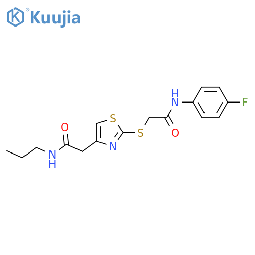 2-2-({(4-fluorophenyl)carbamoylmethyl}sulfanyl)-1,3-thiazol-4-yl-N-propylacetamide structure