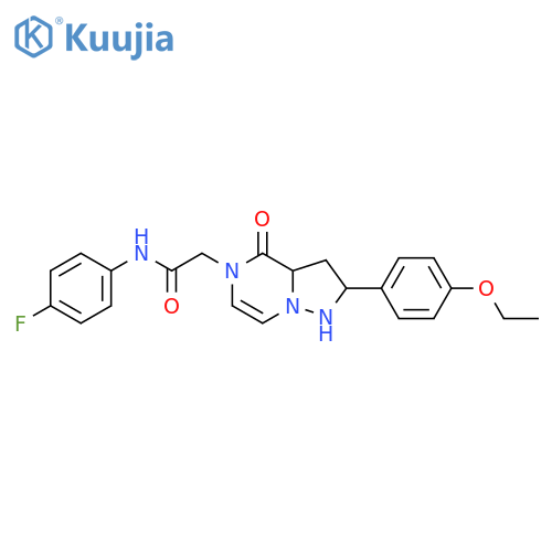 2-2-(4-ethoxyphenyl)-4-oxo-4H,5H-pyrazolo1,5-apyrazin-5-yl-N-(4-fluorophenyl)acetamide structure