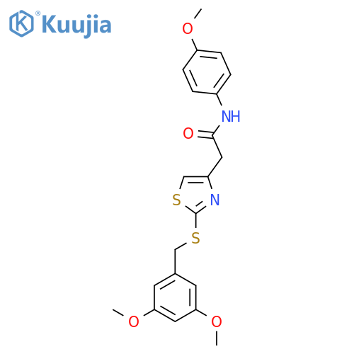 2-(2-{(3,5-dimethoxyphenyl)methylsulfanyl}-1,3-thiazol-4-yl)-N-(4-methoxyphenyl)acetamide structure