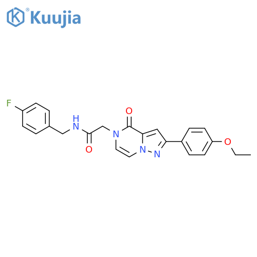 2-2-(4-ethoxyphenyl)-4-oxo-4H,5H-pyrazolo1,5-apyrazin-5-yl-N-(4-fluorophenyl)methylacetamide structure