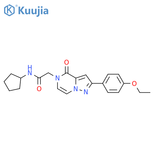 N-cyclopentyl-2-2-(4-ethoxyphenyl)-4-oxo-4H,5H-pyrazolo1,5-apyrazin-5-ylacetamide structure