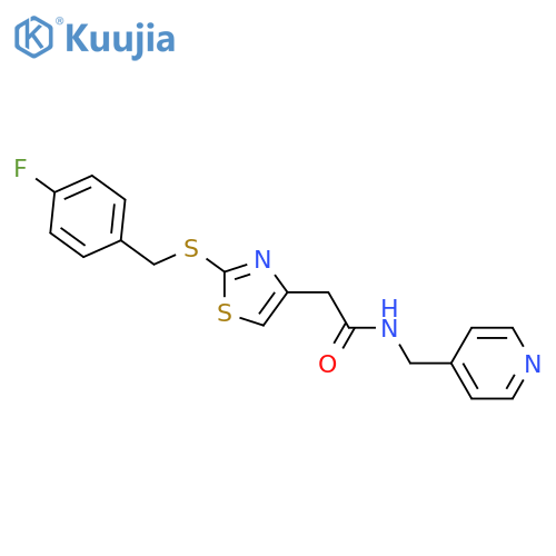 2-(2-{(4-fluorophenyl)methylsulfanyl}-1,3-thiazol-4-yl)-N-(pyridin-4-yl)methylacetamide structure
