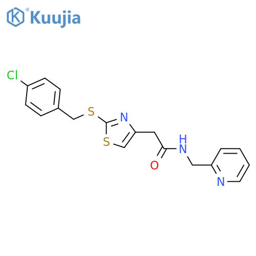 2-(2-{(4-chlorophenyl)methylsulfanyl}-1,3-thiazol-4-yl)-N-(pyridin-2-yl)methylacetamide structure