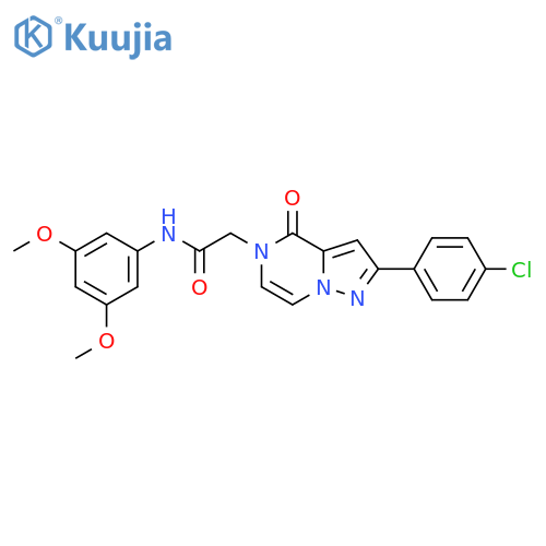 2-2-(4-chlorophenyl)-4-oxo-4H,5H-pyrazolo1,5-apyrazin-5-yl-N-(3,5-dimethoxyphenyl)acetamide structure
