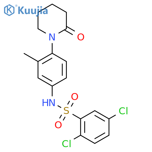 2,5-dichloro-N-3-methyl-4-(2-oxopiperidin-1-yl)phenylbenzene-1-sulfonamide structure