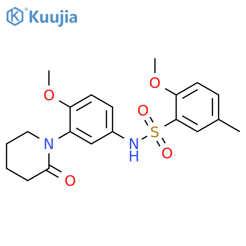 2-methoxy-N-4-methoxy-3-(2-oxopiperidin-1-yl)phenyl-5-methylbenzene-1-sulfonamide structure