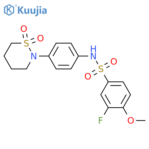 N-4-(1,1-dioxo-1lambda6,2-thiazinan-2-yl)phenyl-3-fluoro-4-methoxybenzene-1-sulfonamide structure