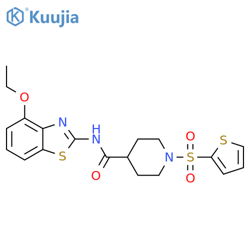 N-(4-ethoxy-1,3-benzothiazol-2-yl)-1-(thiophene-2-sulfonyl)piperidine-4-carboxamide structure