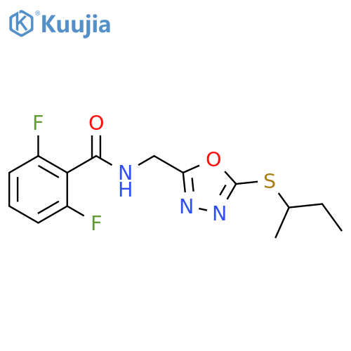 N-{5-(butan-2-ylsulfanyl)-1,3,4-oxadiazol-2-ylmethyl}-2,6-difluorobenzamide structure