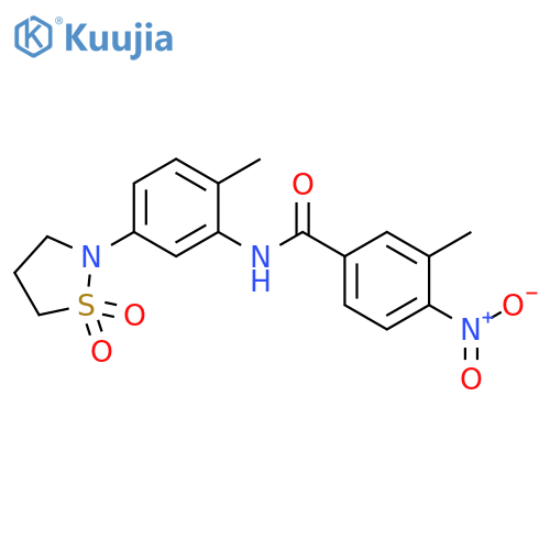 N-5-(1,1-dioxo-1lambda6,2-thiazolidin-2-yl)-2-methylphenyl-3-methyl-4-nitrobenzamide structure