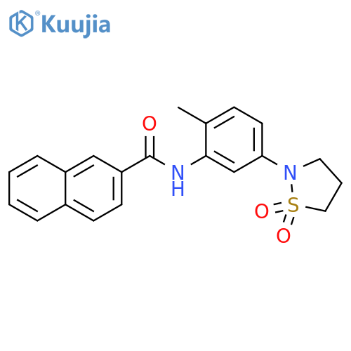 N-5-(1,1-dioxo-1lambda6,2-thiazolidin-2-yl)-2-methylphenylnaphthalene-2-carboxamide structure