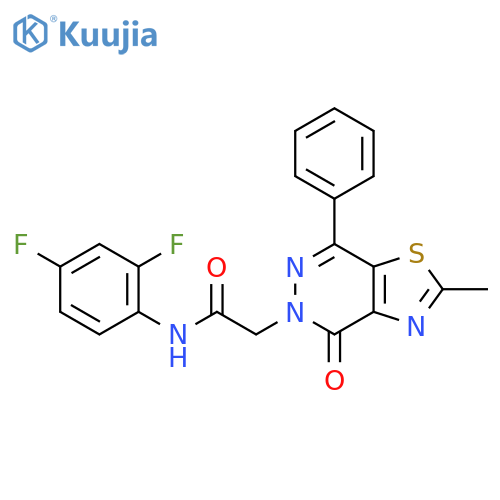N-(2,4-difluorophenyl)-2-{2-methyl-4-oxo-7-phenyl-4H,5H-1,3thiazolo4,5-dpyridazin-5-yl}acetamide structure