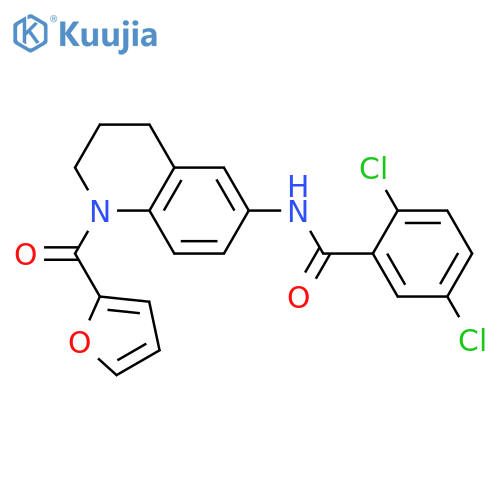 2,5-dichloro-N-1-(furan-2-carbonyl)-1,2,3,4-tetrahydroquinolin-6-ylbenzamide structure